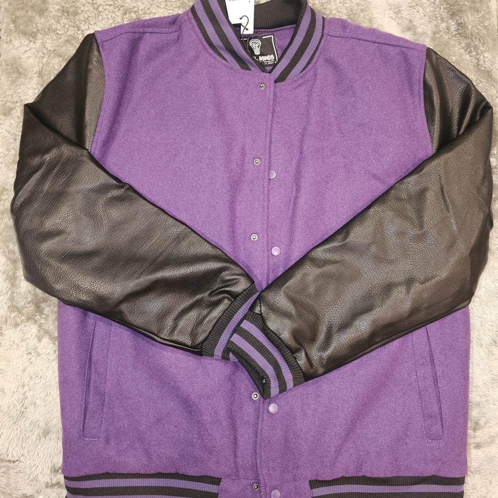 Men's Purple and Black Bomber Jacket
